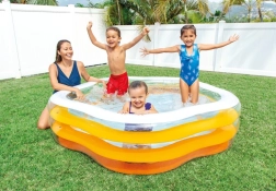 Orangefarbener aufblasbarer Kinderpool 185 x 180 cm