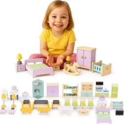 Holzmöbel für Puppenhaus – Set mit 30 Teilen