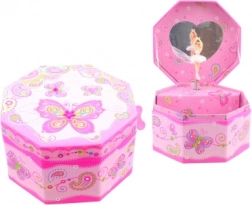 Spieluhr-Schmuckkästchen mit Schmetterlingen und Ballerina