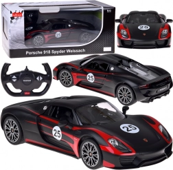 Rastar RC Auto PORSCHE 918 Spyder Weissach 1:14 mit Beleuchtung – schwarz