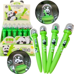Gelschreiber mit Panda in Kuppel, blaue Tinte 0,5 mm