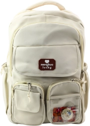 Städtischer Schulrucksack mit Kapibara beige