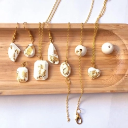 Sycomore kreatives Set für Schmuck aus Zement und Goldfolie