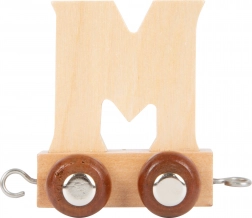 Holzwaggon mit dem Buchstaben M für Holzeisenbahnen small foot