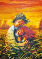 Puzzle Vogelscheuchenfamilie 1000 Teile MAGNOLIA