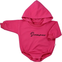 Baby-Sweat-Body mit Kapuze Koala Dreamer, dunkelrosa