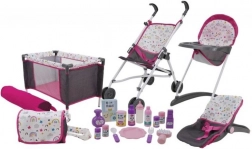 Großes Spielset mit Zubehör für Puppen, 21-tlg.
