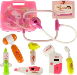 Ärztliches Set im Koffer mit Effekten rosa