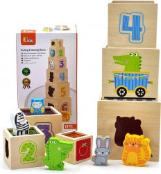 Montessori Holzpyramide und Bausteine Viga