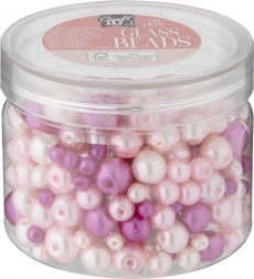 Set aus Glasperlen in Rosatönen