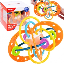 Sensorische Rassel und Beißring für Babys – Orange