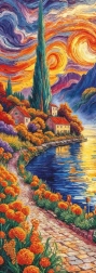 Panorama-Puzzle Auf dem Weg zur Zypresse 1000 Teile ART PUZZLE