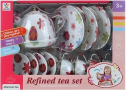 Blech-Tee-Set mit Blümchen