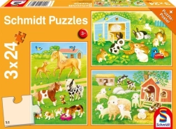 SCHMIDT Puzzle – Freunde vom Bauernhof, 3×24 Teile