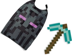 Minecraft-Kostüm für Halloween – Diamant-Spitzhacke und Enderman-Umhang von Disguise