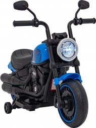 Elektrisches Kinder-Motorrad Chopper Faster mit FM-Radio, Audio-Panel und LED – Blau