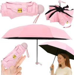 Faltbarer Taschenschirm mit UV-Schutz UPF 50+, rosa, 90 cm