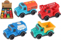 eco plast Lastwagen 10 cm mit Freilauf, Mix verschiedener Arten, Box 12 Stk.