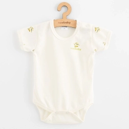Baby-Body aus Bio-Baumwolle New Baby Oliven, Kurzarm, Gr. 80 (9–12 Monate)