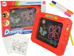 Magische leuchtende Tafel mit Schablonen und Stiften