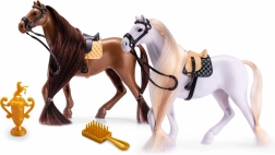 Spielzeugpferd mit Sattel und Zubehör 19 cm