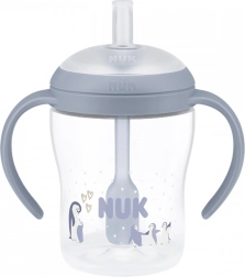 Lerntrinkflasche NUK Perfect Match mit Silikon-Strohhalm 150 ml, Pinguin