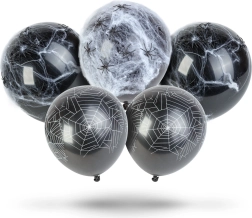 Halloween-Set mit Ballons, Spinnennetz und Spinnen