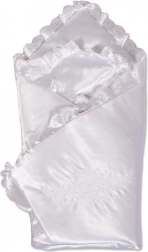 Satin-Babywickeltuch mit Spitze New Baby