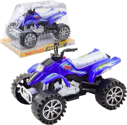Geländetaugliches Kinder-Quad mit Aufziehantrieb, blau