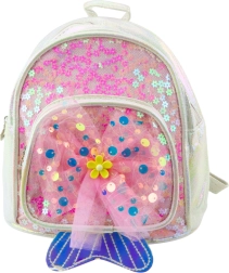 Weißer Kinder-Rucksack mit Tüllschleife