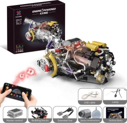Motor-Bausatz mit USB, LED-Licht und Raucheffekt (1394 Teile)