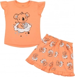 Mädchen Sommer-Pyjama aus Baumwolle mit Rüschen NEW BABY Dream, lachsfarben