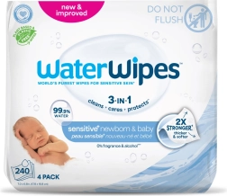 WaterWipes Feuchttücher Newborn & Baby 3in1, 4×60 Stk. (240 Stk.)