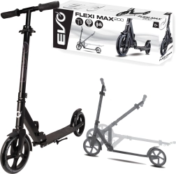 EVO Tretroller Flexi Max 200 schwarz mit Ständer und Tragegurt 8+
