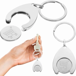 Metall-Schlüsselanhänger 2-in-1 mit Einkaufswagenchip