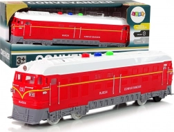 Spielzeugzug 1:32 mit Rückziehantrieb, Licht und Sound – rot