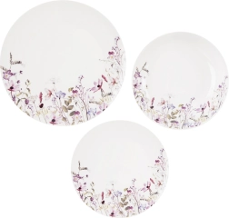 Porzellan-Tafelset mit Blumenmotiv LOUKA, 18 Teile
