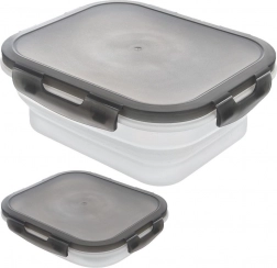 Zusammenklappbare Silikon-Lebensmittelbox mit Deckel und Dichtung 1 l