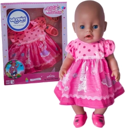 Woopie Royal rosa Puppenkleidung mit Häschen 43–46 cm