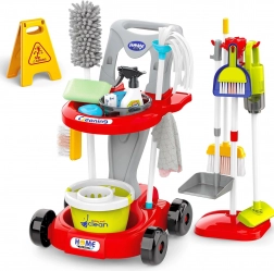 WOOPIE Kinder-Putzwagen 3-in-1 XXL, 29 Teile – rot