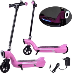 Elektrischer Kinderroller mit LED-Beleuchtung – Rosa