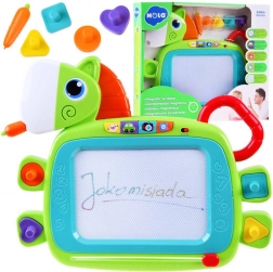 Bunte magische Tafel in Form eines Pferdes mit Stempeln