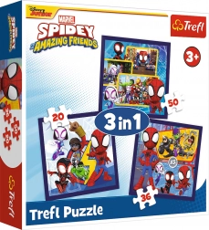 Puzzle Spidey: Spinnen und Dinosaurier 3-in-1 (20, 36 und 50 Teile)