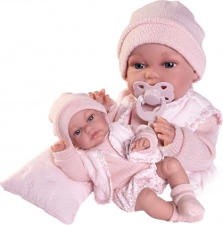 realistische Babypuppe mit Bewegungsfunktion und weichem Stoffkörper 34 cm