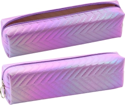 Organizer Schulmäppchen holografisches Jodelmuster lila 21x6cm