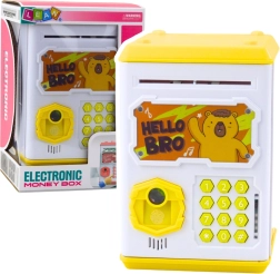 Elektronischer gelber Safe für Kinder mit Wasserschweinmotiv