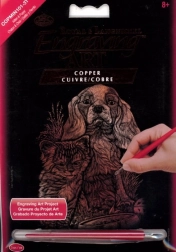 Kupferfarbiges Kratzbild Hund und Katze