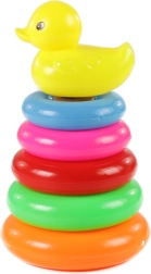 Bunte Kinderpyramide mit Ente