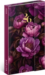 Notique Wochenplaner Lila Blumen 2026, 13 x 21 cm