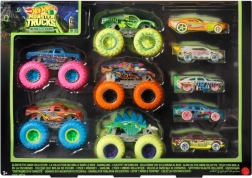 HOT WHEELS MONSTER TRUCKS Set 1:64, leuchtet im Dunkeln, 10 Stück